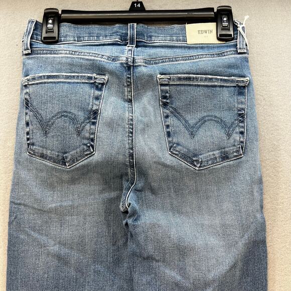 Edwin Jeans Women's 25 (2) Blue Bree Skinny Leg Raw Hem Preppy Normcore NWT - Picture 3 of 16